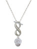 Silver Plated Love on White Spinners - Custom Engraved Infinity Toggle Necklace: Personalized Jewelry Gift - Names, Initials, Dates, Bible Verses
