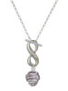 Silver Plated Antiqued Dragon Spinner - Custom Engraved Infinity Toggle Necklace: Personalized Jewelry Gift - Names, Initials, Dates, Bible Verses