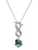 Silver Plated Green Enamel Alligator Spinner - Custom Engraved Infinity Toggle Necklace: Personalized Jewelry Gift - Names, Initials, Dates, Bible Verses