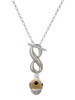 Gold-tone Wide Black Dots on Tan Spinner - Custom Engraved Infinity Toggle Necklace: Personalized Jewelry Gift - Names, Initials, Dates, Bible Verses