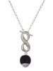 12mm Black Roller Glass Spinner - Custom Engraved Infinity Toggle Necklace: Personalized Jewelry Gift - Names, Initials, Dates, Bible Verses