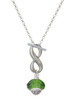 Green Faceted Glass Spinner - Custom Engraved Infinity Toggle Necklace: Personalized Jewelry Gift - Names, Initials, Dates, Bible Verses
