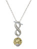 Gold-tone Large Woven Rope Spinner - Custom Engraved Infinity Toggle Necklace: Personalized Jewelry Gift - Names, Initials, Dates, Bible Verses