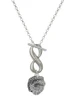 Silver Plated Snake Wrapped Around Spinner - Custom Engraved Infinity Toggle Necklace: Personalized Jewelry Gift - Names, Initials, Dates, Bible Verses