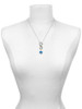 Silver Plated Hot Blue Center Spinner - Custom Engraved Infinity Toggle Necklace