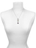 Silver Plated Hot Pink Dots on Black Spinner - Custom Engraved Infinity Toggle Necklace