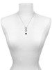 Silver Plated Hot Blue Dots on Black Spinner - Custom Engraved Infinity Toggle Necklace