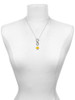 Yellow Faceted Glass Gold-tone Spinner - Custom Engraved Infinity Toggle Necklace