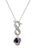Silver Plated Black and Purple Bats with Crystals Spinner - Custom Engraved Infinity Toggle Necklace: Personalized Jewelry Gift - Names, Initials, Dates, Bible Verses
