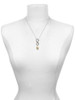 Gold-tone Raised Flowers with Clear Crystals on Barrel Spinner - Custom Engraved Infinity Toggle Necklace