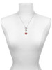 Silver Plated Red Crystal Sparkle Spinner - Custom Engraved Infinity Toggle Necklace