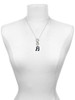 Silver Plated Black Sixteenth Note - Custom Engraved Infinity Toggle Necklace