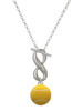 Silver Plated Large Tennis Ball - Custom Engraved Infinity Toggle Necklace: Personalized Jewelry Gift - Names, Initials, Dates, Bible Verses