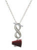 Silver Plated Small Maroon Megaphone - Custom Engraved Infinity Toggle Necklace: Personalized Jewelry Gift - Names, Initials, Dates, Bible Verses