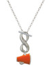 Silver Plated Small Orange Megaphone - Custom Engraved Infinity Toggle Necklace: Personalized Jewelry Gift - Names, Initials, Dates, Bible Verses