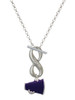 Silver Plated Small Purple Megaphone - Custom Engraved Infinity Toggle Necklace: Personalized Jewelry Gift - Names, Initials, Dates, Bible Verses