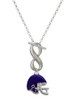 Silver Plated Small Purple Football Helmet - Custom Engraved Infinity Toggle Necklace: Personalized Jewelry Gift - Names, Initials, Dates, Bible Verses