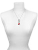 Silver Plated Small Red Football Helmet - Custom Engraved Infinity Toggle Necklace