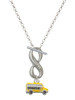 Silver Plated Yellow School Bus Side - Custom Engraved Infinity Toggle Necklace: Personalized Jewelry Gift - Names, Initials, Dates, Bible Verses