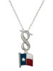 Silver Plated Texas Flag - Lone Star - Custom Engraved Infinity Toggle Necklace: Personalized Jewelry Gift - Names, Initials, Dates, Bible Verses