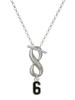 Silver Plated Black Number - 6 - Custom Engraved Infinity Toggle Necklace: Personalized Jewelry Gift - Names, Initials, Dates, Bible Verses
