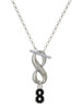 Silver Plated Black Number - 8 - Custom Engraved Infinity Toggle Necklace: Personalized Jewelry Gift - Names, Initials, Dates, Bible Verses