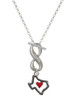 Silver Plated Open Rope Texas with Red Heart - Custom Engraved Infinity Toggle Necklace: Personalized Jewelry Gift - Names, Initials, Dates, Bible Verses