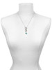 Silver Plated Small Teal Lizard - Custom Engraved Infinity Toggle Necklace