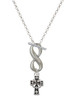 Silver Plated Antiqued Celtic Cross - Custom Engraved Infinity Toggle Necklace: Personalized Jewelry Gift - Names, Initials, Dates, Bible Verses