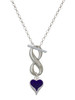 Silver Plated Small Long Purple Heart - Custom Engraved Infinity Toggle Necklace: Personalized Jewelry Gift - Names, Initials, Dates, Bible Verses