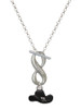 Silver Plated Black Cowboy Hat - Custom Engraved Infinity Toggle Necklace: Personalized Jewelry Gift - Names, Initials, Dates, Bible Verses
