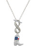 Silver Plated Cowboy Boot with Texas Flag - Custom Engraved Infinity Toggle Necklace: Personalized Jewelry Gift - Names, Initials, Dates, Bible Verses