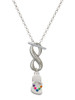 Silver Plated Multicolored Flip Flop - Custom Engraved Infinity Toggle Necklace: Personalized Jewelry Gift - Names, Initials, Dates, Bible Verses