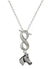 Silver Plated Horse Head - Custom Engraved Infinity Toggle Necklace: Personalized Jewelry Gift - Names, Initials, Dates, Bible Verses