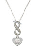 Silver Plated Volleyball in Heart - Custom Engraved Infinity Toggle Necklace: Personalized Jewelry Gift - Names, Initials, Dates, Bible Verses