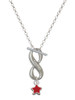 Silver Plated Mini 2-D Red Star - Custom Engraved Infinity Toggle Necklace: Personalized Jewelry Gift - Names, Initials, Dates, Bible Verses