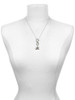 Silver Plated Sitting Bunny with Easter Egg - Custom Engraved Infinity Toggle Necklace