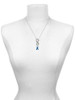Silver Plated Blue Ribbon - Custom Engraved Infinity Toggle Necklace