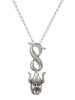 Silver Plated Large Viking - Mascot - Custom Engraved Infinity Toggle Necklace: Personalized Jewelry Gift - Names, Initials, Dates, Bible Verses