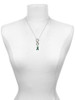 Silver Plated Green Ribbon - Custom Engraved Infinity Toggle Necklace