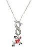 Silver Plated Reindeer with Red Crystal - Custom Engraved Infinity Toggle Necklace: Personalized Jewelry Gift - Names, Initials, Dates, Bible Verses