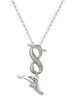 Silver Plated Winged Shoe - Mascot - Custom Engraved Infinity Toggle Necklace: Personalized Jewelry Gift - Names, Initials, Dates, Bible Verses