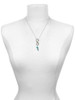 Silver Plated Teal Running Shoe - Custom Engraved Infinity Toggle Necklace