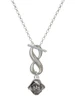 Silver Plated Small Pirate - Mascot - Custom Engraved Infinity Toggle Necklace: Personalized Jewelry Gift - Names, Initials, Dates, Bible Verses