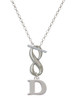 Silver Plated Large Initial - D - Custom Engraved Infinity Toggle Necklace: Personalized Jewelry Gift - Names, Initials, Dates, Bible Verses