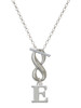 Silver Plated Large Initial - E - Custom Engraved Infinity Toggle Necklace: Personalized Jewelry Gift - Names, Initials, Dates, Bible Verses
