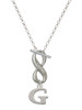 Silver Plated Large Initial - G - Custom Engraved Infinity Toggle Necklace: Personalized Jewelry Gift - Names, Initials, Dates, Bible Verses