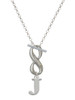 Silver Plated Large Initial - J - Custom Engraved Infinity Toggle Necklace: Personalized Jewelry Gift - Names, Initials, Dates, Bible Verses