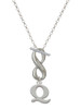 Silver Plated Large Initial - Q - Custom Engraved Infinity Toggle Necklace: Personalized Jewelry Gift - Names, Initials, Dates, Bible Verses