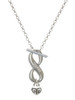 Silver Plated Mini Scroll Heart - Custom Engraved Infinity Toggle Necklace: Personalized Jewelry Gift - Names, Initials, Dates, Bible Verses